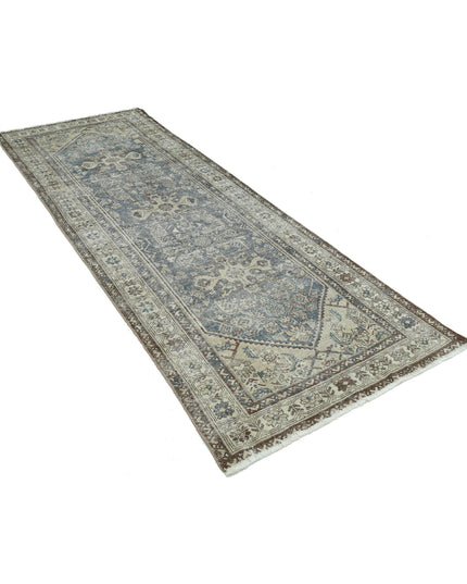 Hamadan 3' 7" X 9' 8" Hand Knotted Wool Rug 3' 7" X 9' 8" (109 X 295) / Taupe / Wool