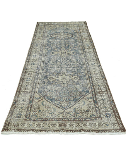 Hamadan 3' 7" X 9' 8" Hand Knotted Wool Rug 3' 7" X 9' 8" (109 X 295) / Taupe / Wool