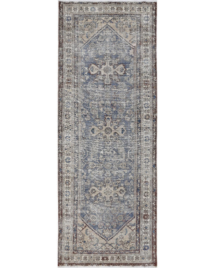 Hamadan 3' 7" X 9' 8" Hand Knotted Wool Rug 3' 7" X 9' 8" (109 X 295) / Taupe / Wool