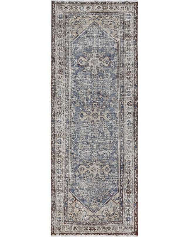 Hamadan 3' 7" X 9' 8" Hand Knotted Wool Rug 3' 7" X 9' 8" (109 X 295) / Taupe / Wool