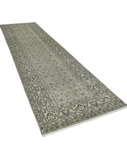 Hamadan 3' 8" X 13' 10" Hand Knotted Wool Rug 3' 8" X 13' 10" (112 X 422) / Taupe / Wool