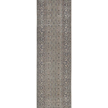 Hamadan 3' 8" X 13' 10" Hand Knotted Wool Rug 3' 8" X 13' 10" (112 X 422) / Taupe / Wool