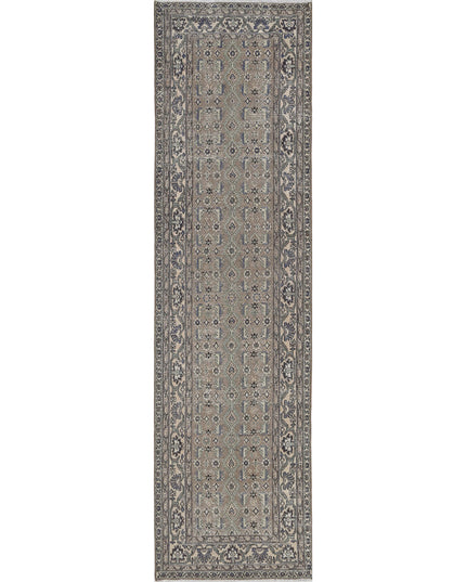 Hamadan 3' 8" X 13' 10" Hand Knotted Wool Rug 3' 8" X 13' 10" (112 X 422) / Taupe / Wool