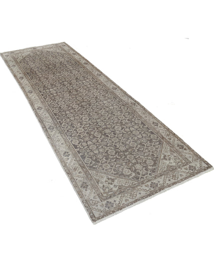 Hamadan 3' 3" X 9' 3" Hand Knotted Wool Rug 3' 3" X 9' 3" (99 X 282) / Grey / Wool
