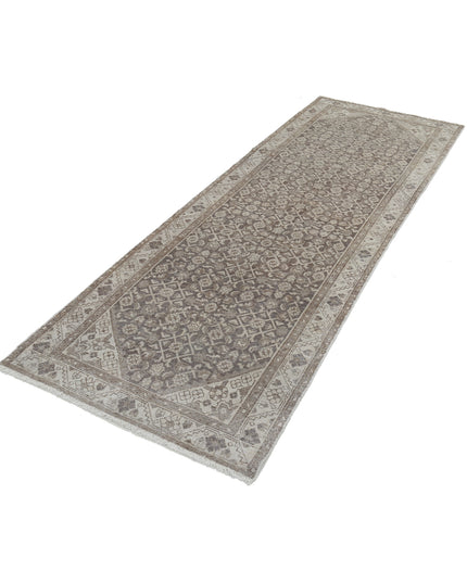 Hamadan 3' 3" X 9' 3" Hand Knotted Wool Rug 3' 3" X 9' 3" (99 X 282) / Grey / Wool