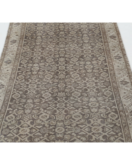 Hamadan 3' 3" X 9' 3" Hand Knotted Wool Rug 3' 3" X 9' 3" (99 X 282) / Grey / Wool
