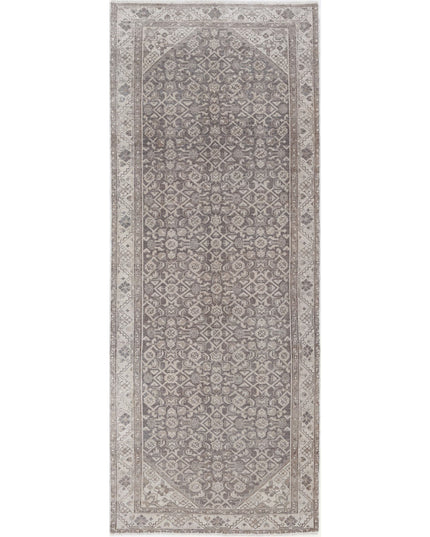 Hamadan 3' 3" X 9' 3" Hand Knotted Wool Rug 3' 3" X 9' 3" (99 X 282) / Grey / Wool