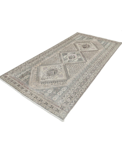 Hamadan 4' 10" X 9' 9" Hand Knotted Wool Rug 4' 10" X 9' 9" (147 X 297) / Ivory / Wool