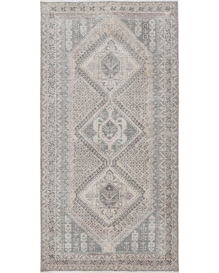 Hamadan 4' 10" X 9' 9" Hand Knotted Wool Rug 4' 10" X 9' 9" (147 X 297) / Ivory / Wool
