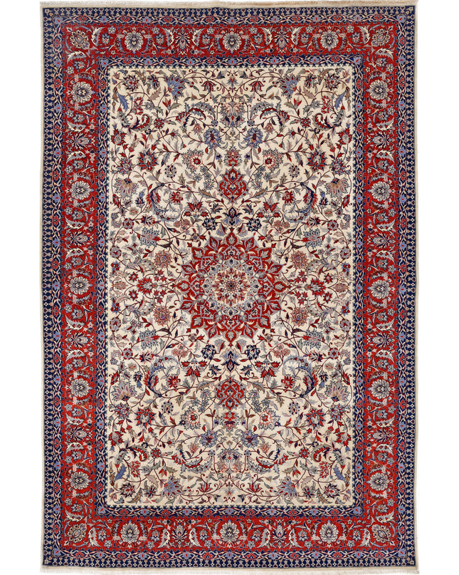 Heritage 6' 0" X 9' 0" Hand Knotted Wool Rug 6' 0" X 9' 0" (183 X 274) / Ivory / Wool