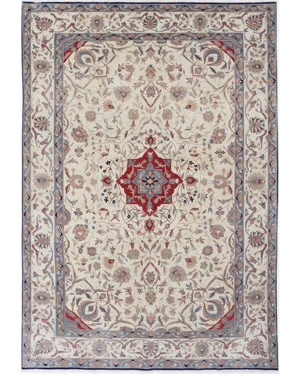 Heritage 6' 0" X 8' 9" Hand Knotted Wool Rug 6' 0" X 8' 9" (183 X 267) / Ivory / Wool