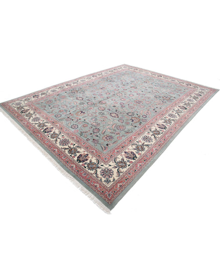 Heritage 9' 2" X 12' 0" Hand Knotted Wool Rug 9' 2" X 12' 0" (280 X 366) / Green / Wool