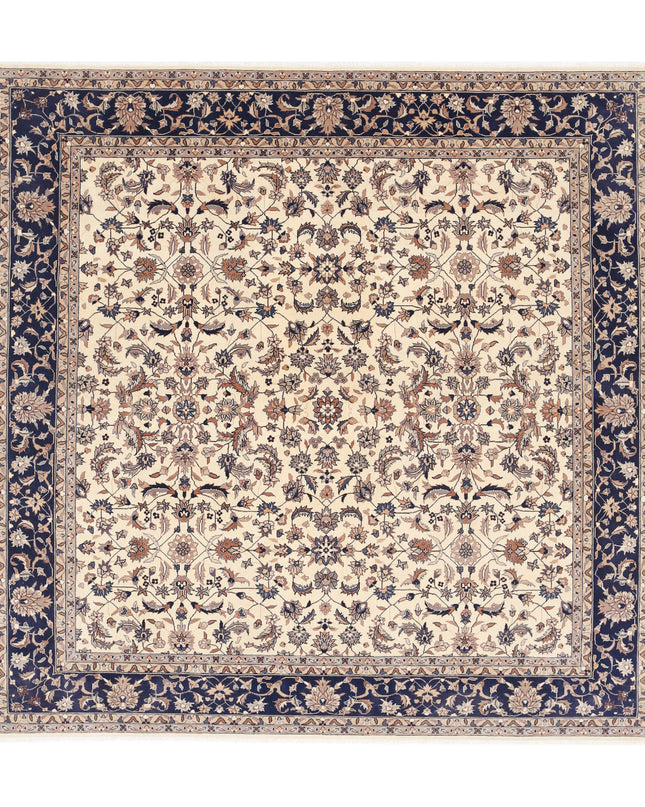 Heritage 6' 8" X 6' 8" Hand Knotted Wool Rug 6' 8" X 6' 8" (203 X 203) / Ivory / Wool