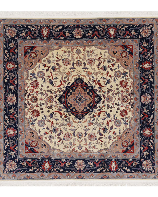 Heritage 6' 1" X 6' 1" Hand Knotted Wool Rug 6' 1" X 6' 1" (185 X 185) / Ivory / Wool