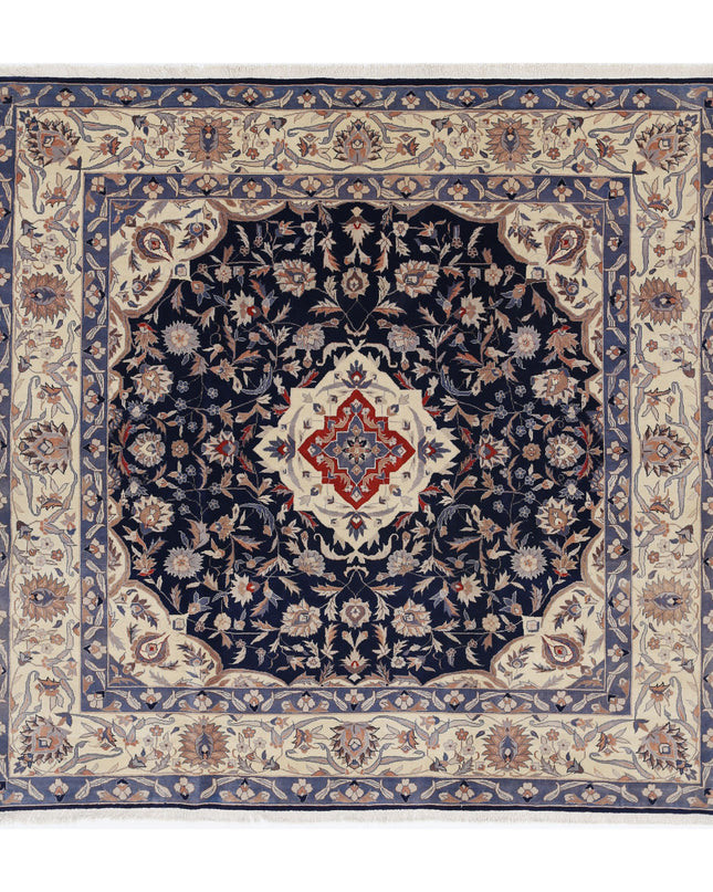 Heritage 5' 11" X 6' 3" Hand Knotted Wool Rug 5' 11" X 6' 3" (180 X 191) / Blue / Wool