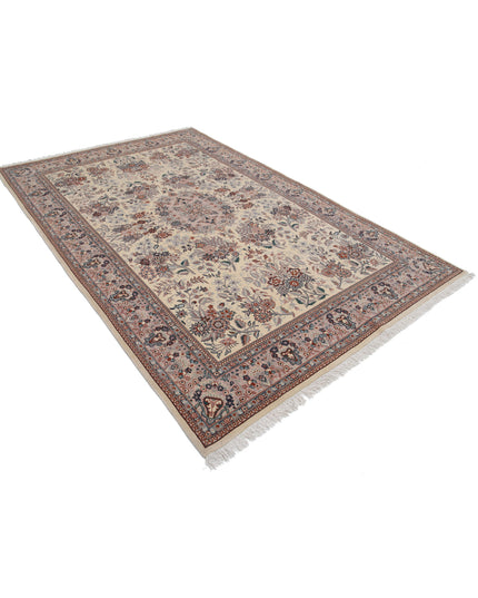 Heritage 6' 1" X 9' 2" Hand Knotted Wool Rug 6' 1" X 9' 2" (185 X 280) / Ivory / Wool