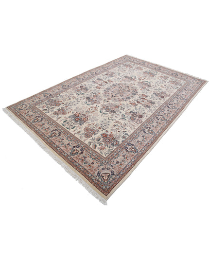 Heritage 6' 1" X 9' 2" Hand Knotted Wool Rug 6' 1" X 9' 2" (185 X 280) / Ivory / Wool