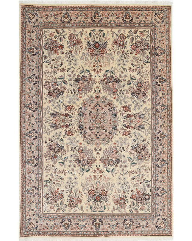 Heritage 6' 1" X 9' 2" Hand Knotted Wool Rug 6' 1" X 9' 2" (185 X 280) / Ivory / Wool