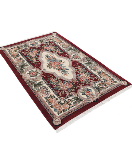 Heritage 3' 10" X 5' 8" Hand Knotted Wool Rug 3' 10" X 5' 8" (117 X 173) / Red / Wool