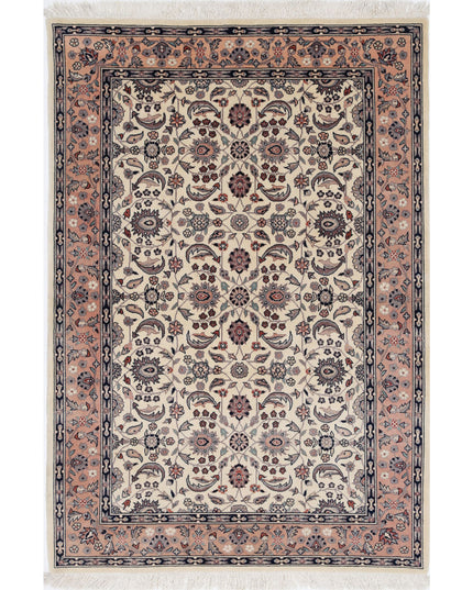 Heritage 4' 2" X 6' 1" Hand Knotted Wool Rug 4' 2" X 6' 1" (127 X 185) / Ivory / Wool