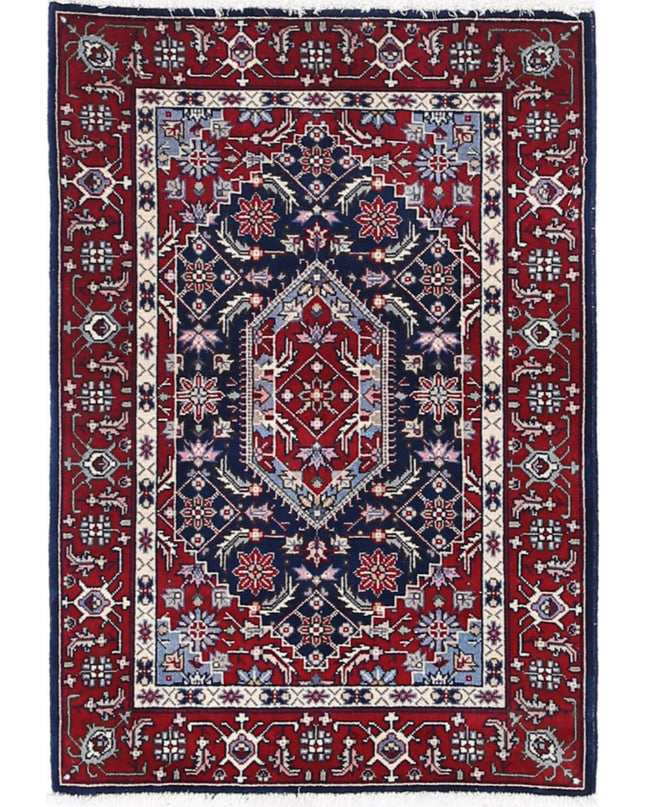 Heritage 2' 0" X 3' 0" Hand Knotted Wool Rug 2' 0" X 3' 0" (61 X 91) / Blue / Wool