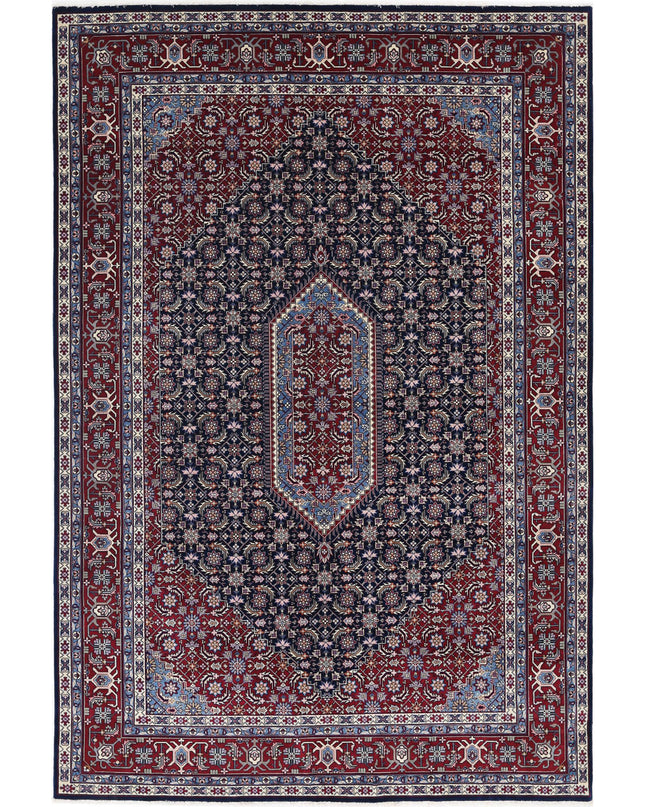 Heritage 6' 0" X 9' 0" Hand Knotted Wool Rug 6' 0" X 9' 0" (183 X 274) / Blue / Wool