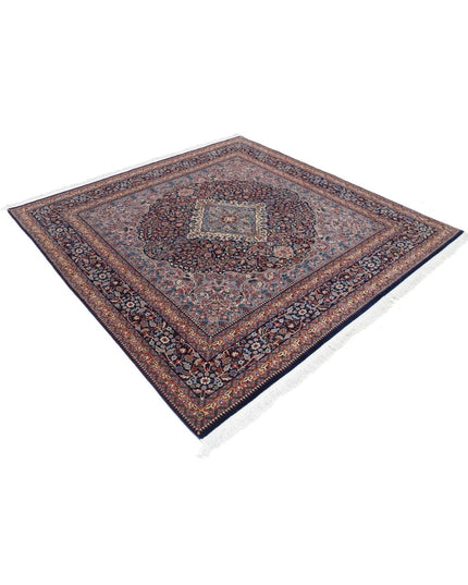 Heritage 6' 10" X 6' 10" Hand Knotted Wool Rug 6' 10" X 6' 10" (208 X 208) / Blue / Wool