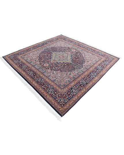 Heritage 6' 10" X 6' 10" Hand Knotted Wool Rug 6' 10" X 6' 10" (208 X 208) / Blue / Wool