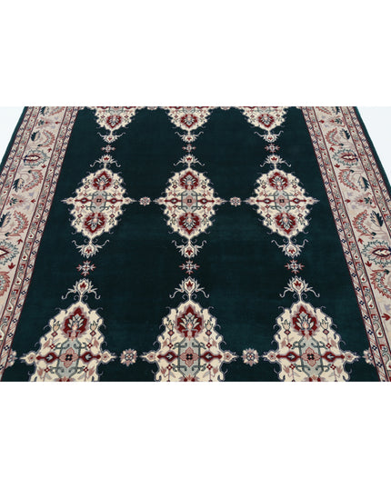 Heritage 6' 0" X 8' 11" Hand Knotted Wool Rug 6' 0" X 8' 11" (183 X 272) / Green / Wool