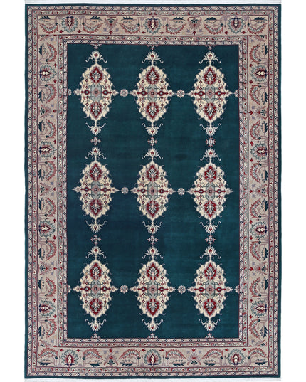 Heritage 6' 0" X 8' 11" Hand Knotted Wool Rug 6' 0" X 8' 11" (183 X 272) / Green / Wool
