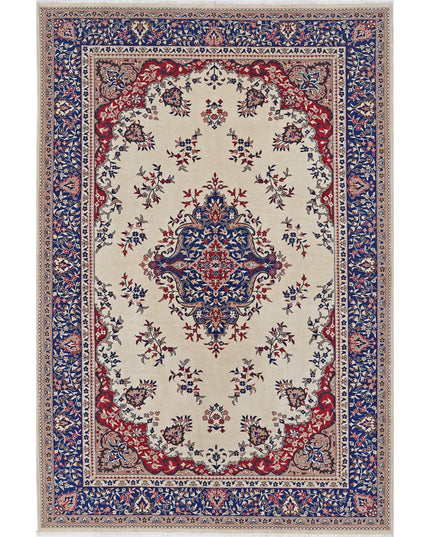 Heritage 6' 0" X 8' 11" Hand Knotted Wool Rug 6' 0" X 8' 11" (183 X 272) / Ivory / Wool