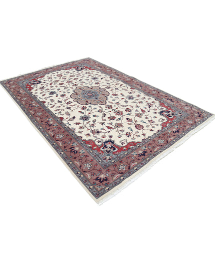 Heritage 6' 0" X 9' 0" Hand Knotted Wool Rug 6' 0" X 9' 0" (183 X 274) / Ivory / Wool