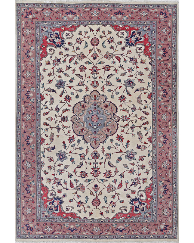 Heritage 6' 0" X 9' 0" Hand Knotted Wool Rug 6' 0" X 9' 0" (183 X 274) / Ivory / Wool