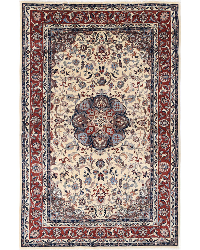 Heritage 5' 1" X 8' 0" Hand Knotted Wool Rug 5' 1" X 8' 0" (155 X 244) / Ivory / Wool