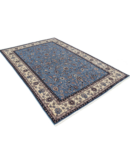 Heritage 6' 1" X 9' 1" Hand Knotted Wool Rug 6' 1" X 9' 1" (185 X 277) / Blue / Wool