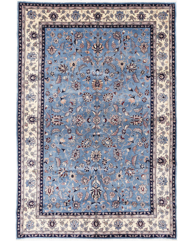 Heritage 6' 1" X 9' 1" Hand Knotted Wool Rug 6' 1" X 9' 1" (185 X 277) / Blue / Wool