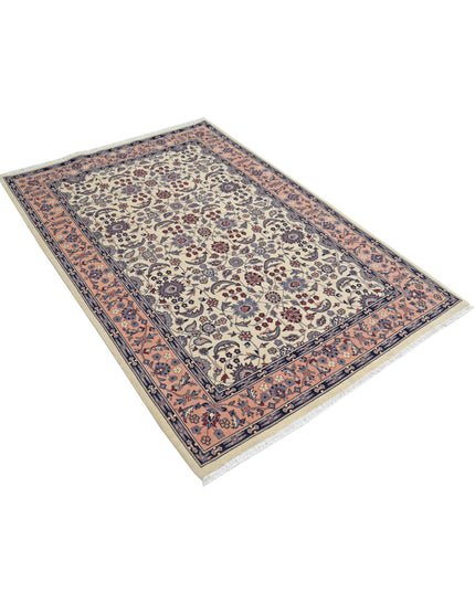 Heritage 4' 1" X 6' 1" Hand Knotted Wool Rug 4' 1" X 6' 1" (124 X 185) / Ivory / Wool