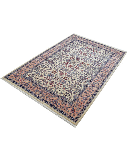 Heritage 4' 1" X 6' 1" Hand Knotted Wool Rug 4' 1" X 6' 1" (124 X 185) / Ivory / Wool