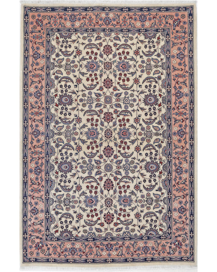 Heritage 4' 1" X 6' 1" Hand Knotted Wool Rug 4' 1" X 6' 1" (124 X 185) / Ivory / Wool