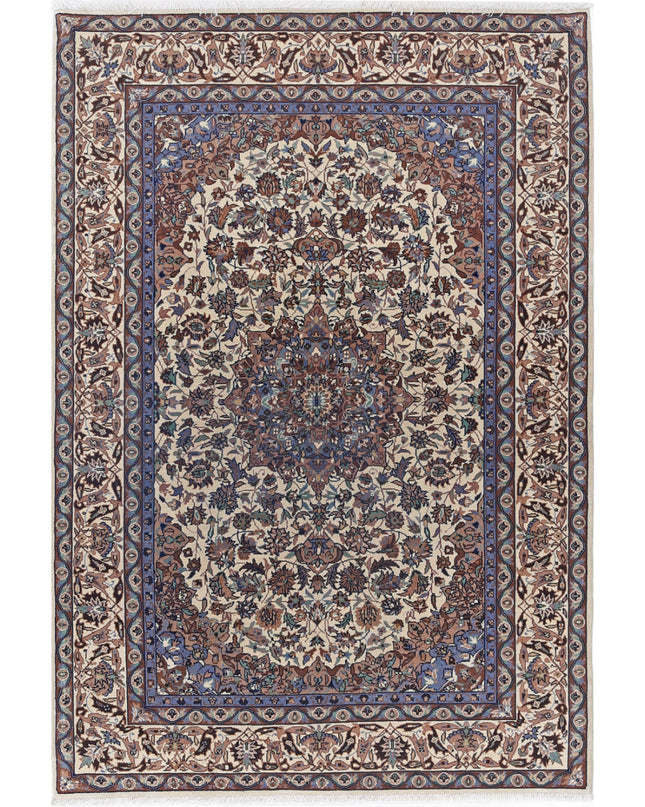 Heritage 4' 0" X 5' 11" Hand Knotted Wool Rug 4' 0" X 5' 11" (122 X 180) / Ivory / Wool