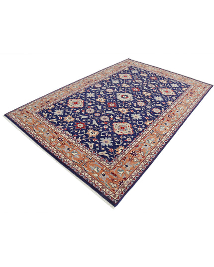 Heritage 6' 0" X 9' 0" Hand Knotted Wool Rug 6' 0" X 9' 0" (183 X 274) / Blue / Wool