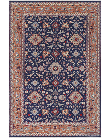 Heritage 6' 0" X 9' 0" Hand Knotted Wool Rug 6' 0" X 9' 0" (183 X 274) / Blue / Wool