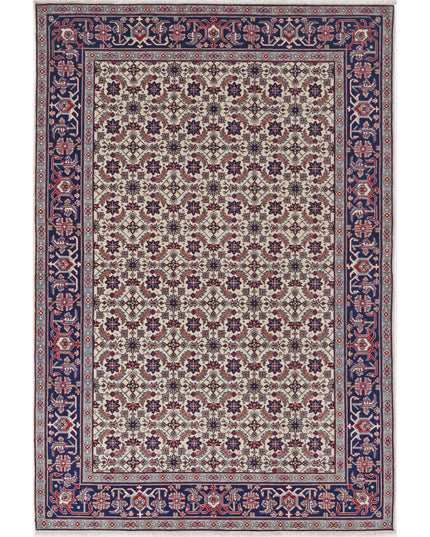 Heritage 4' 0" X 5' 10" Hand Knotted Wool Rug 4' 0" X 5' 10" (122 X 178) / Ivory / Wool