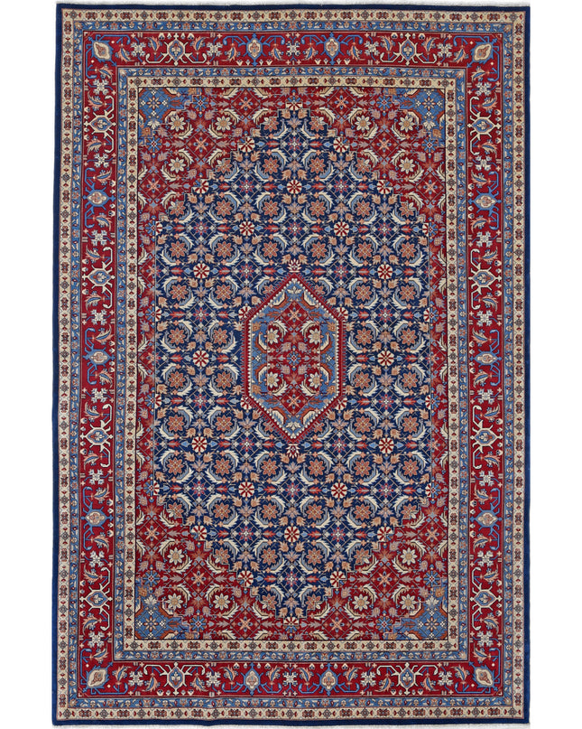 Heritage 6' 0" X 9' 2" Hand Knotted Wool Rug 6' 0" X 9' 2" (183 X 280) / Blue / Wool