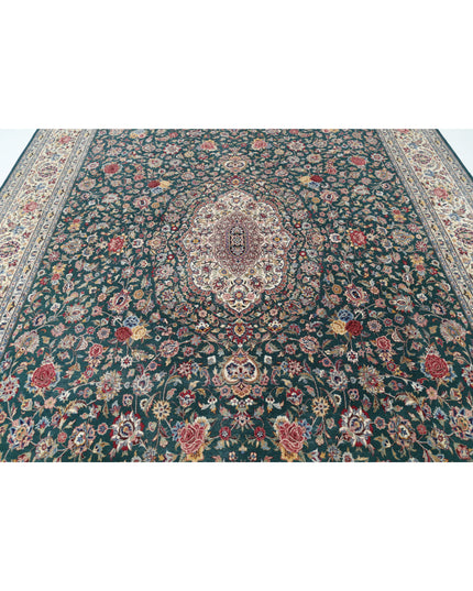Heritage 9' 10" X 14' 0" Hand Knotted Wool Rug 9' 10" X 14' 0" (300 X 427) / Green / Wool