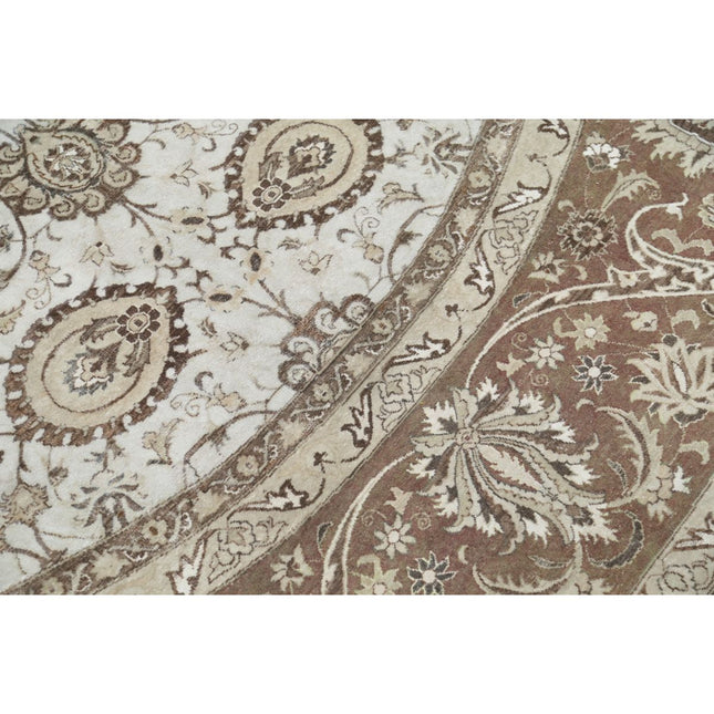 Heritage 12' 0" X 12' 0" Hand Knotted Wool Rug 12' 0" X 12' 0" (366 X 366) / Ivory / Brown