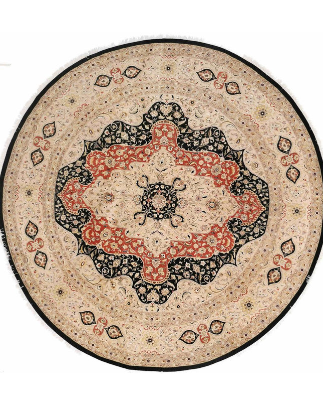 Heritage 12' 0" X 12' 0" Hand Knotted Wool & Silk Rug 12' 0" X 12' 0" (366 X 366) / Black / Wool & Silk