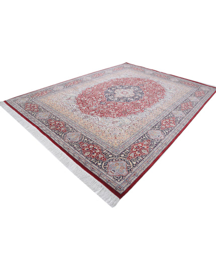 Heritage 9' 1" X 12' 1" Hand Knotted Wool & Silk Rug 9' 1" X 12' 1" (277 X 368) / Red / Wool & Silk