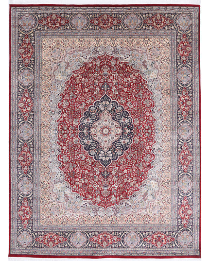 Heritage 9' 1" X 12' 1" Hand Knotted Wool & Silk Rug 9' 1" X 12' 1" (277 X 368) / Red / Wool & Silk