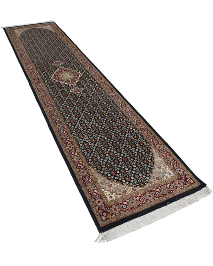 Heritage 2' 6" X 10' 4" Hand Knotted Wool & Silk Rug 2' 6" X 10' 4" (76 X 315) / Black / Wool & Silk